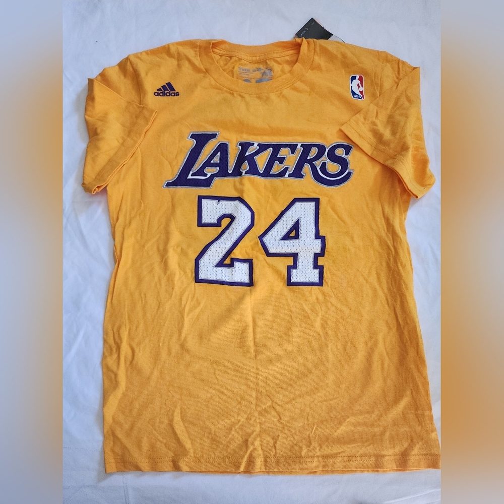 Adidas Lakers #24 Gold Tee